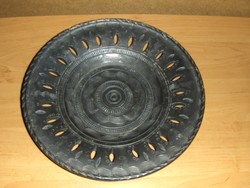 Fekete kerámia falitányér Mohács 28 cm (n)