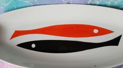 Zsolnay porcelán art deco Nádor Judit tervezésű halas tál.