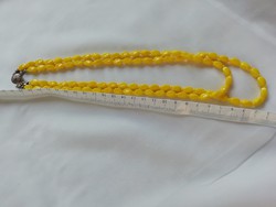 Ritka sárga Cseh üveg kétsoros nyaklánc