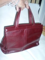 Vintage burgundy leather handbag