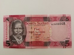 Dél-Szudán 5 Pounds UNC bankjegy 2015