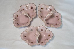 Rózsaszín porcelán ! Hollóházi Royal Martin porcelán kínáló kosár kosár, kosárka