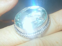 Tekintélyes Akvamarin köves 925 ezüst Gyűrű 7.5-es