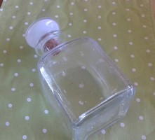21 cm Corked Square Glass Bottle