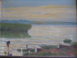 Hénel Gusztáv (1887-1966 ) festmény , Balaton