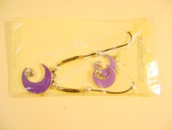 Nyaklánc és fülbevaló szett hold alakú lila régi - MPL csomagautomatába is mehet