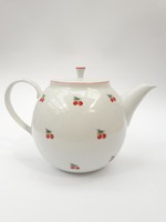 Alföldi cseresznyés teás vagy kávéskanna - kancsó - kiöntő - retro porcelán cseresznye mintával