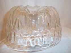 Üveg - jénai kuglóf forma - nagy 20 x 10 cm - tökéletes - mogyoró - dió - cukorkatartónak IS 