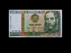 UNC - 1000 INTIS - PERU - 1988 (Old money)