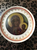 Lengyel porcelán tányér ikon képpel 25 cm átmérő.