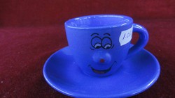 Kerámia kék kávéscsésze + alátét.