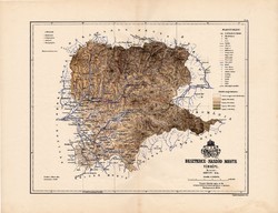 Beszterce - Naszód megye térkép 1888, Magyarország, vármegye, régi, atlasz, eredeti, Kogutowicz Manó