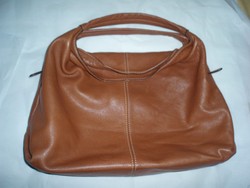 Vintage charcoal leather handbag