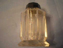 U1 Ravia felhasználónak Antik Úti talpas vastag üveg fűszertartó ,sótartó,bordázott 4-cm