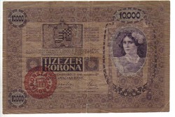 10000 Tízezer korona 1918 Magyar bélyegzéssel