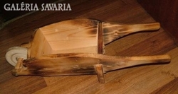 Wooden wheelbarrow