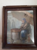 Semjén Ferenc  1885-1948  akvarell festmény