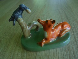 Eschenbach Jenő kerámia figura: A róka és a holló