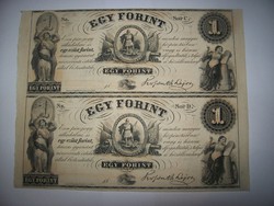 Kossuth Lajos emigrációs 2 ív 1 Forint 1852 