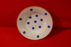 Régi hollóházi kerámia tányér ritka pöttyös mintával