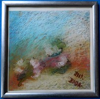 Bada Márta (1951- ) - "Tündérrózsák" (olajpasztell, 2009.)