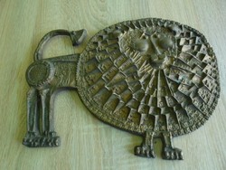 Kopcsányi Ottó oroszlán figurás bronz falidísz