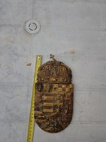 Nagy, nehéz Budapest címer, rézből, gyönyörű kidolgozással