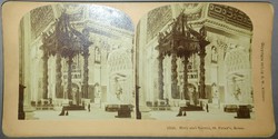 Sztereofotó a római Szt. Péter bazilika belsejéről, 1897