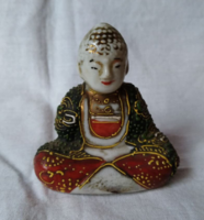 Régi jelzett japán mini Buddha figura (2) 6 cm 