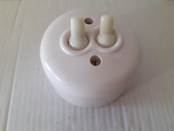 Régi fehér bakelit dupla fali villanykapcsoló vinatge kapcsoló