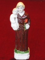 Porcelain figural statue, hand painted, Saint Anthony. Antique, number: 873. There are some!