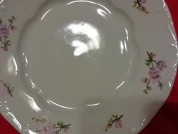Zsolnay porcelán lila barackvirág mintás lapos tányér 