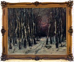 Kasznár Ring Jenő (1875- ) " Téli erdő.. "