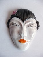 Art deco kerámia japán női fej- Hidegh jelzéssel 