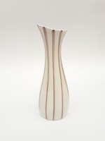 Aquincum retro porcelán váza - különleges forma függőleges csíkozással