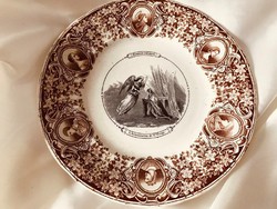 Sarreguemines 19.sz-i tányér"Angyali üdvözlet "