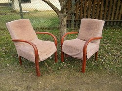 Art deco hajlított fa karfás rugós fotel eladó 4990 /db áron