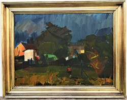 Jenő Benedek Id. (1906 - 1987) before the storm c. Gallery oil painting 95x75cm with original guarantee
