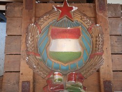 Kádár-címer 40 cm gipsz, retro vörös csillag