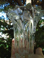 Kosta & Boda szignált különleges üveg exkluziv váza igen nehéz sav maratott  peremmel