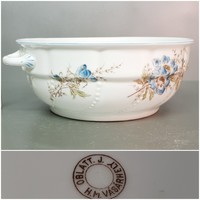"Oblatt. J. H.M. Vásárhely" kék mályvavirágos porcelán levesestál (855)