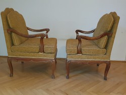 Antik barokk stílusú fotel pár 