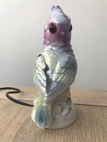 Antique porcelain cockatoo, parrot lamp, rare