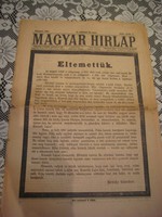 " Kossuth apánk halála " a cím lapon annek az 1894 ápr. 2.án megjelent MAGYAR HÍRLAP-nak
