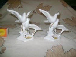 Porcelán galamb pár - nipp, figura - két darab