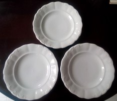 Fehér indamintás Zsolnay porcelán lapos tányérok 3db