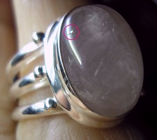 925 ezüst gyűrű 18,3/57,5 mm, rózsakvarc