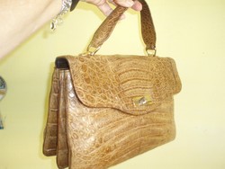 Vintage large crocodile handbag