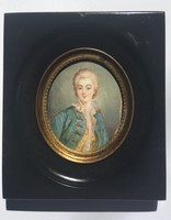 Rococo young gentleman portrait miniature Western Europe xviii. No. Antique