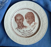 Staffordshire angol emlék tányér Lady Diana esküvői dísztányér, gyűjtői, limitált